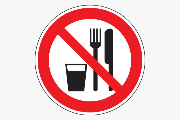Illustratie nuchter zijn: niet eten en drinken