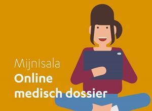 Online medisch dossier Afbeelding van een persoon met een laptop op schoot
