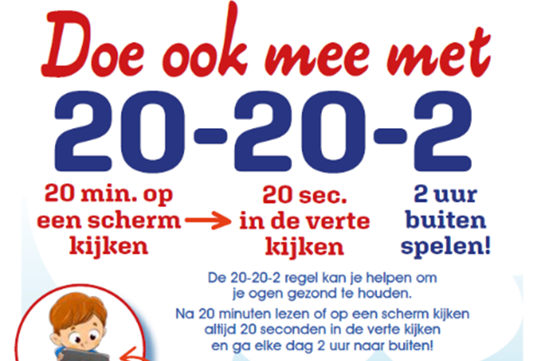 Myopie: 20-20-2 regel Myopie: 20-20-2 regel