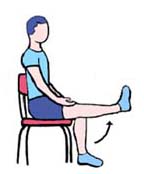 illustratie spierkrachtoefening op stoel benen