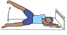 Illustratie spierkrachtoefening op bed benen