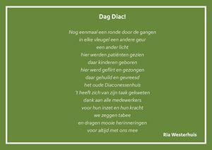 Gedicht Afscheid Diac - Ria Westerhuis gedicht ter gelegenheid van afscheid Diaconessenhuis Meppel