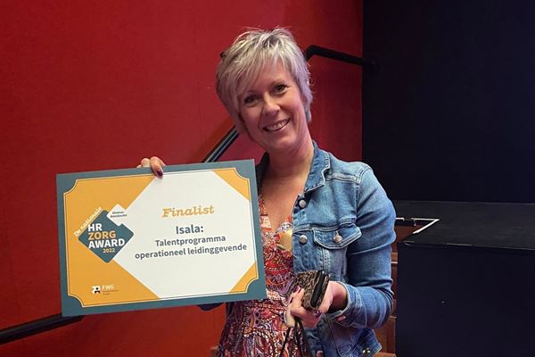 Portret van Romy tijdens de HR Zorgawards Portret van Romy tijdens de HR Zorgawards